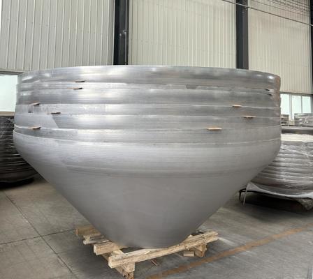 SUS304 Stainless Steel Conical Dished Head - Half Apex Angle 45°, Small End Diameter 910mm, Large End Diameter 3016mm, Thickness 8mm