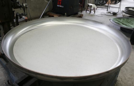 Partially Polished Flat Dished Head with 1410mm Diameter and 5mm Thickness for Pressure Vessels