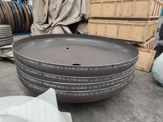 Carbon Steel Q345R Torispherical Head 2440mm Dia 8mm Thick High Pressure Vessel Dish Head