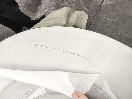 1192mm Diameter 8mm Wall Thickness RA 0.1-0.8μm Roughness Stainless Steel Spherical Cap Head for High Pressure Vessels