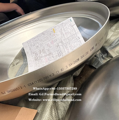 Polished Sanitary Stainless Steel Chemical Tank Heads Manufacturer in China with ASME & PED Certificates